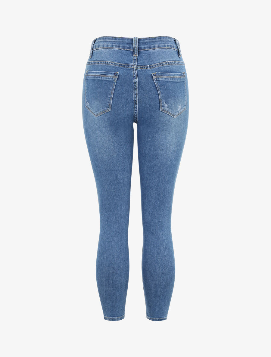 Jean skinny taille haute et stretch - Bleu - 2