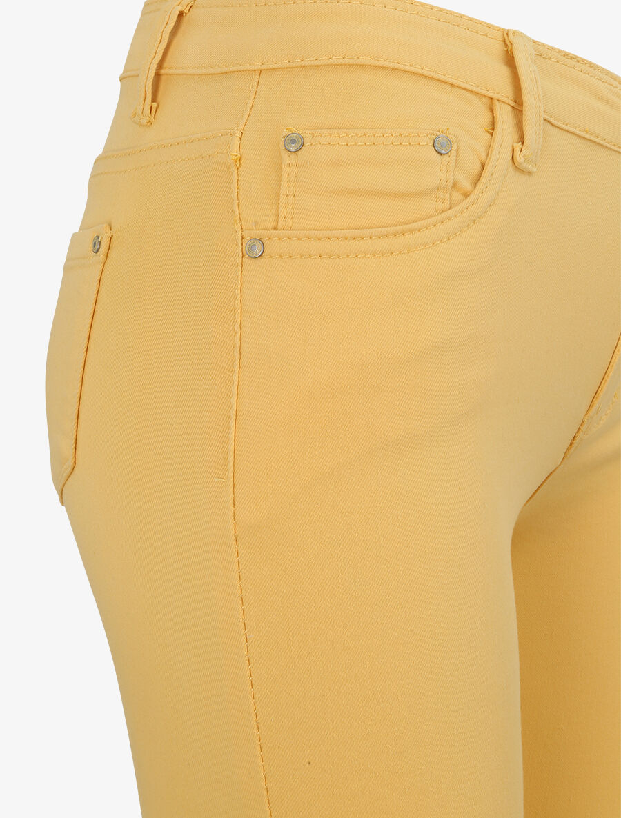 Jean skinny uni à taille haute - Jaune - 3