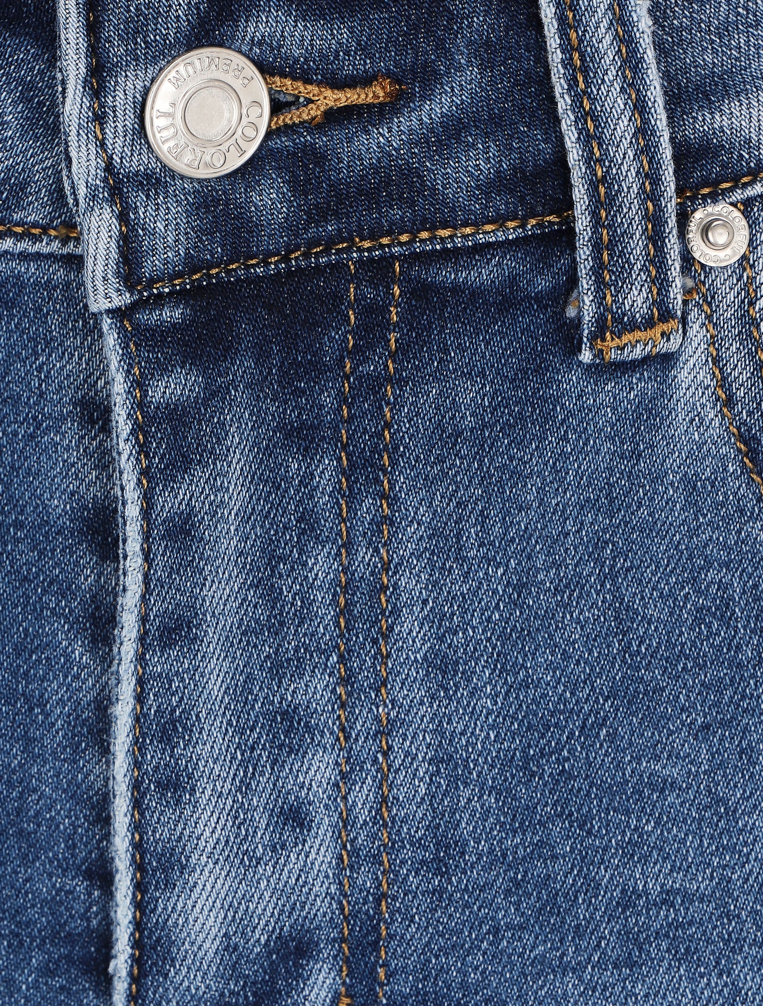 Short en jean à ourlets effilochés - Bleu denim - 4