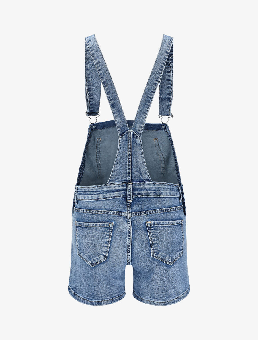 Salopette short en jean - Bleu - 2