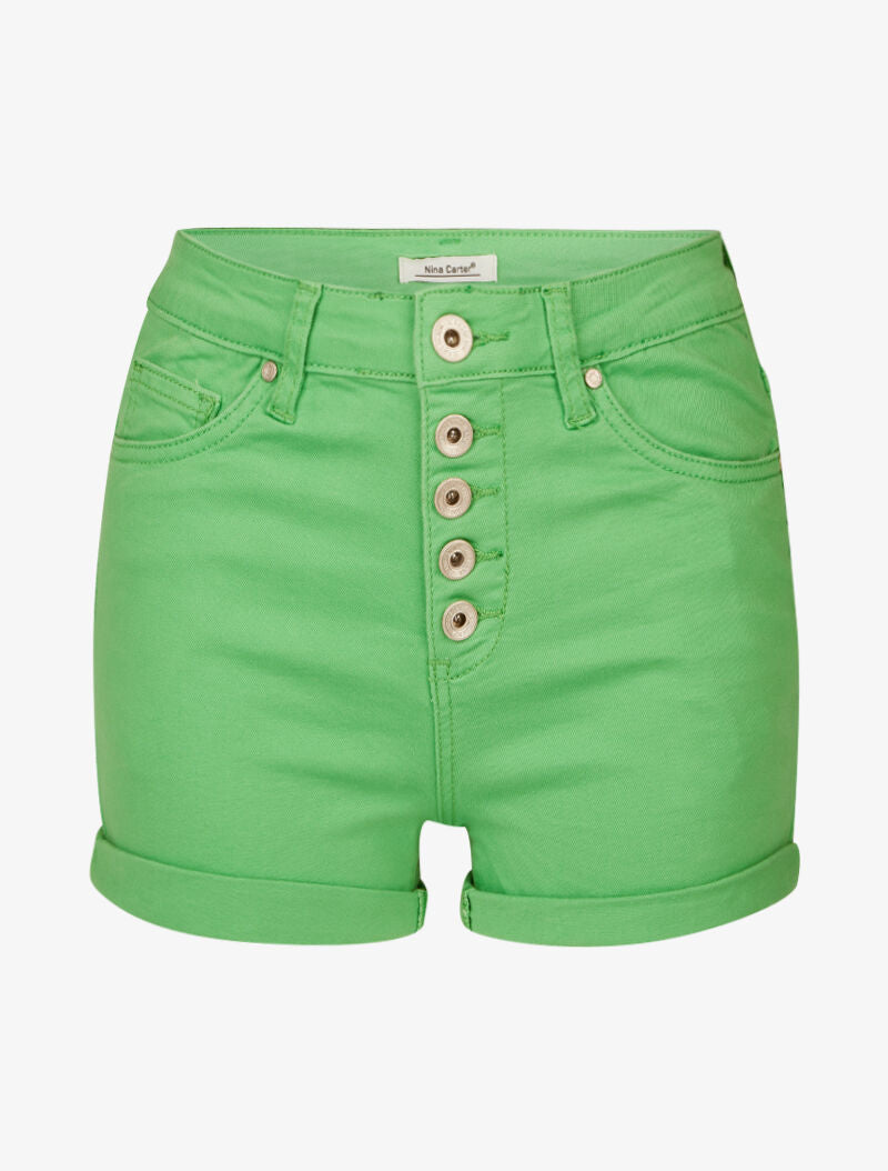 Mini short à boutonnière - Vert pomme - 3