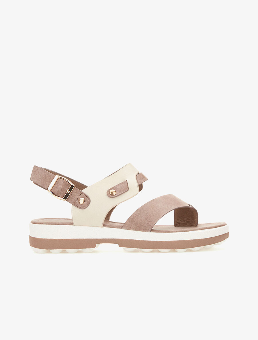 Nu-pieds asymétriques à entredoigt - Taupe - 5