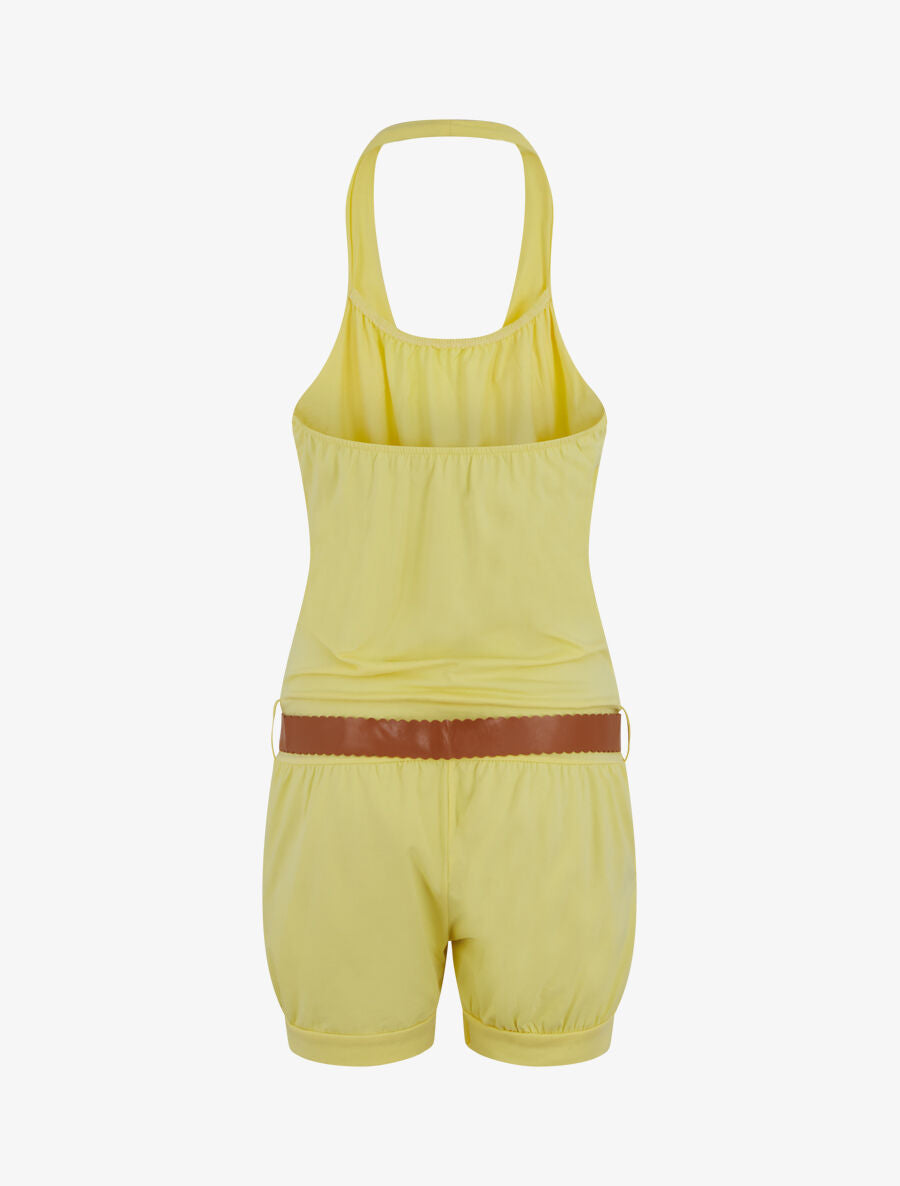 Combishort dos nu à revers - Jaune citron - 2