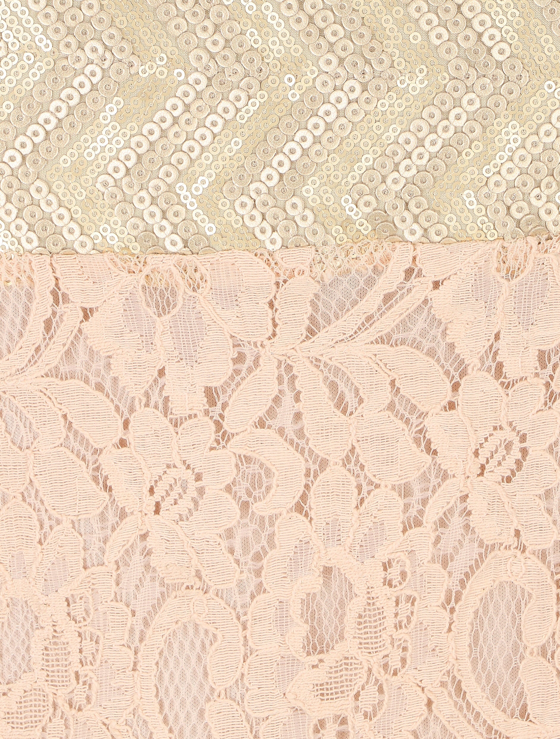 Robe courte en dentelle et sequins - Rose pâle - 3