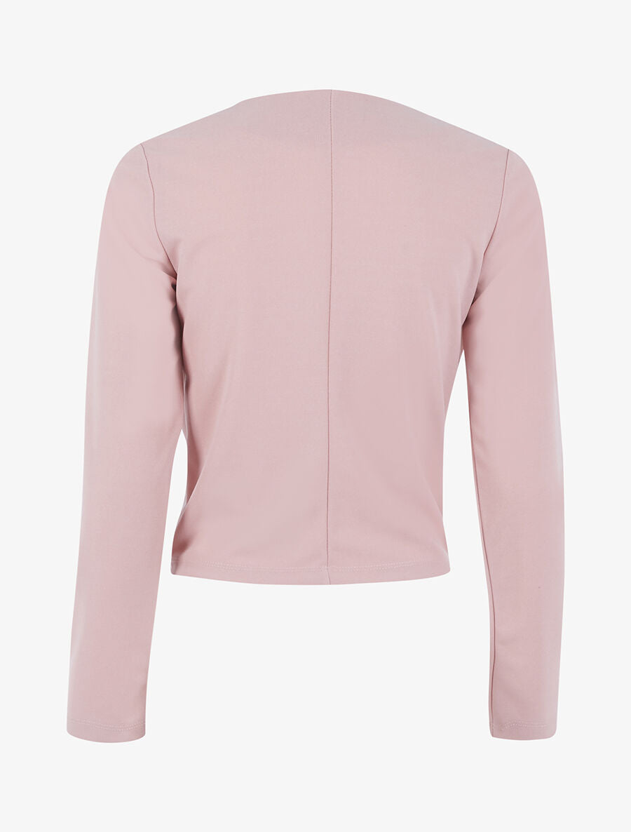 Veste courte à col rond - Rose - 2