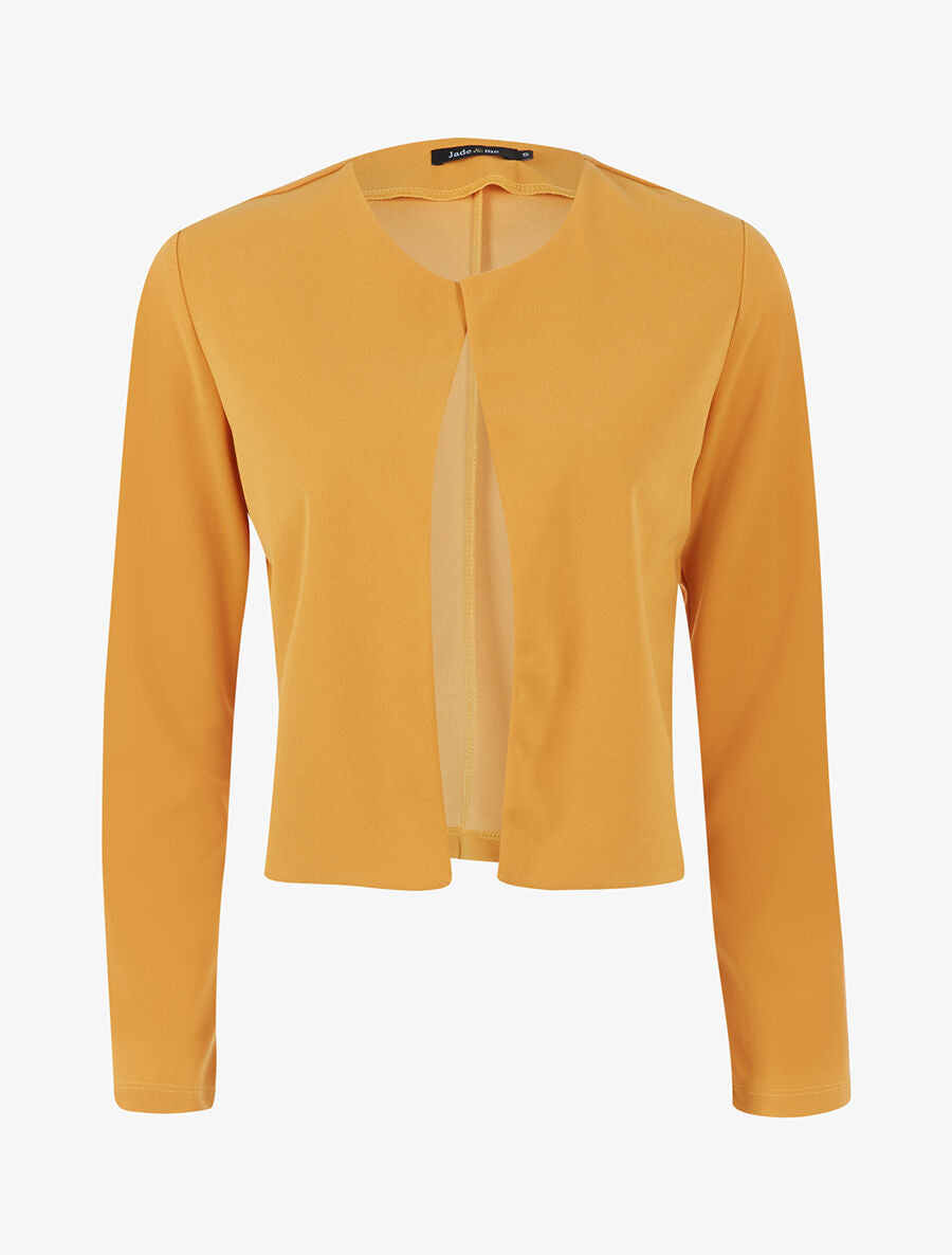 Veste courte à col rond - Jaune - 3