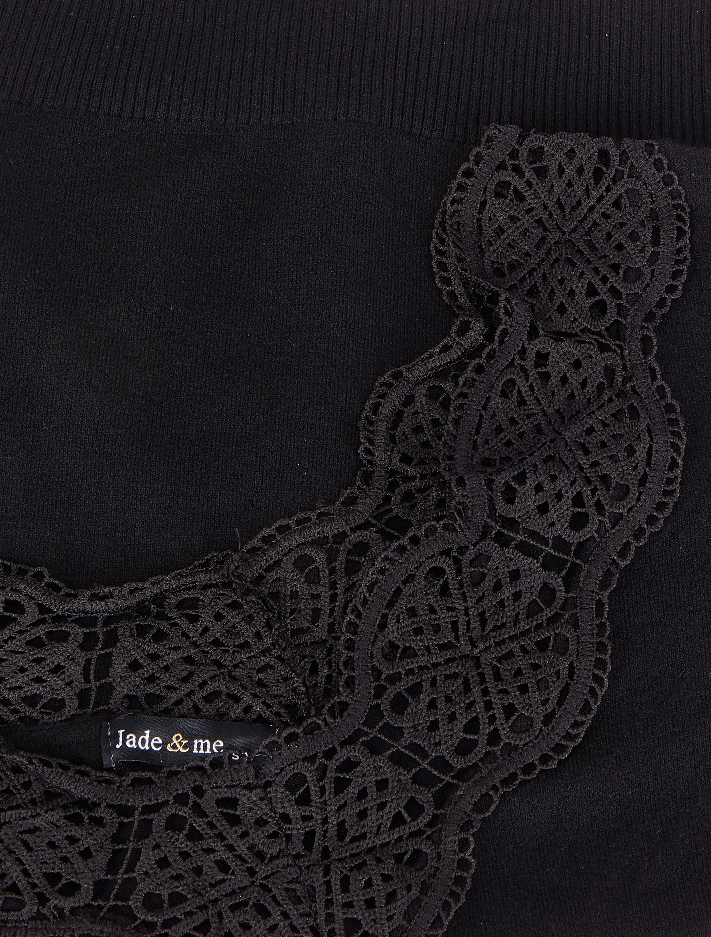 Pull à décolleté profond en U - Noir - 3
