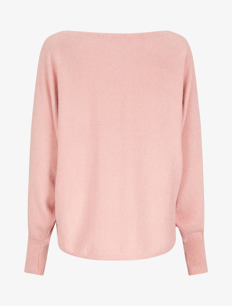 Pull fin oversize chauve-souris irisé - Rose - 2