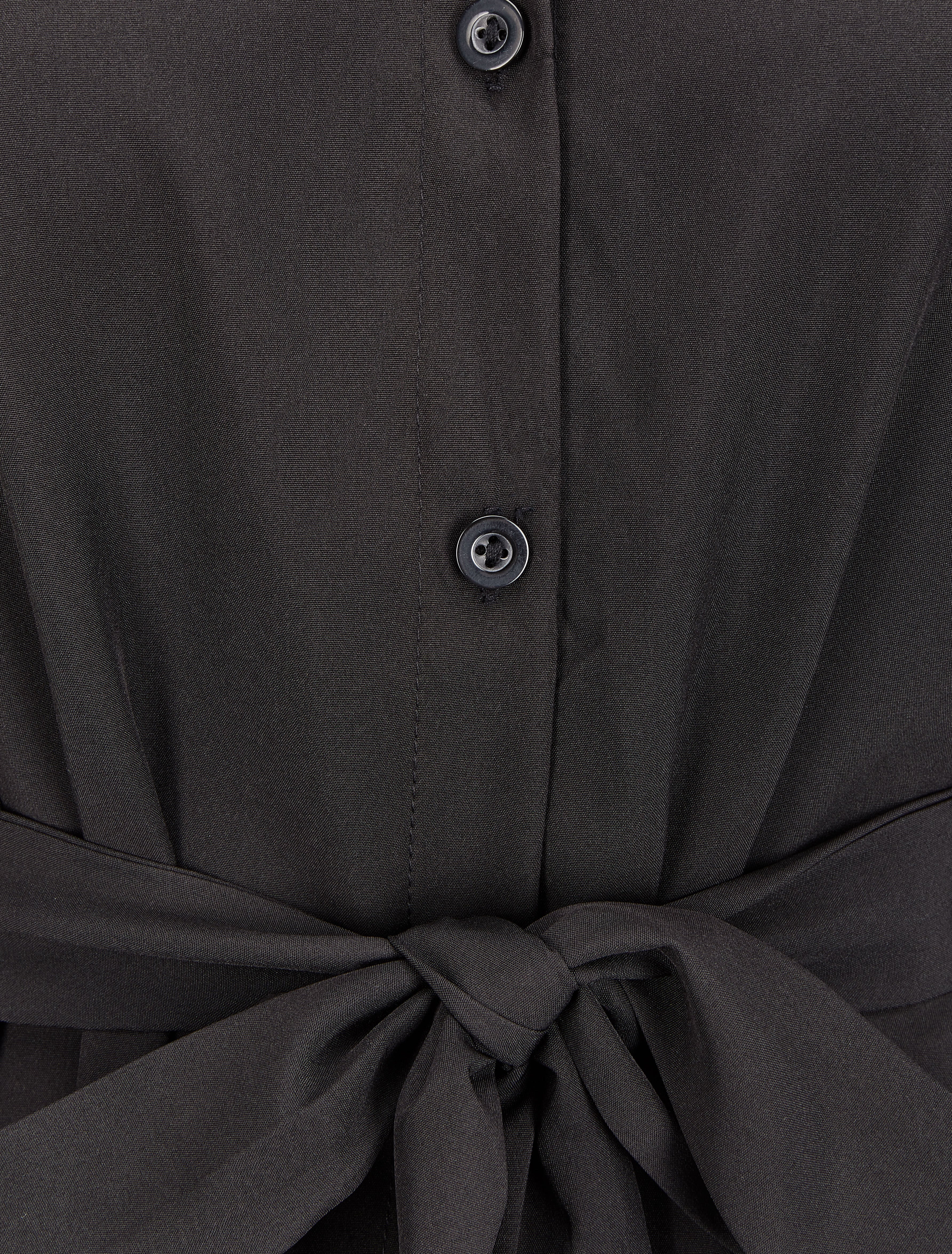 Robe chemise ample à ceinture - Noir - 3