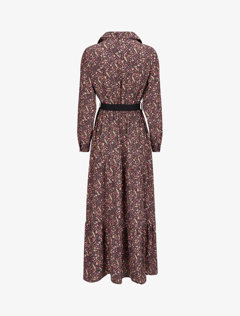 Robe longue bohème à imprimé fleuri - Prune - 2