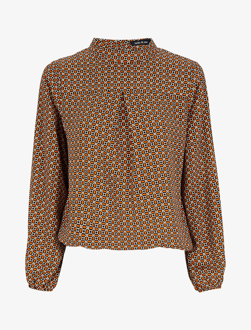 Blouse à motifs graphiques - Orange - 4