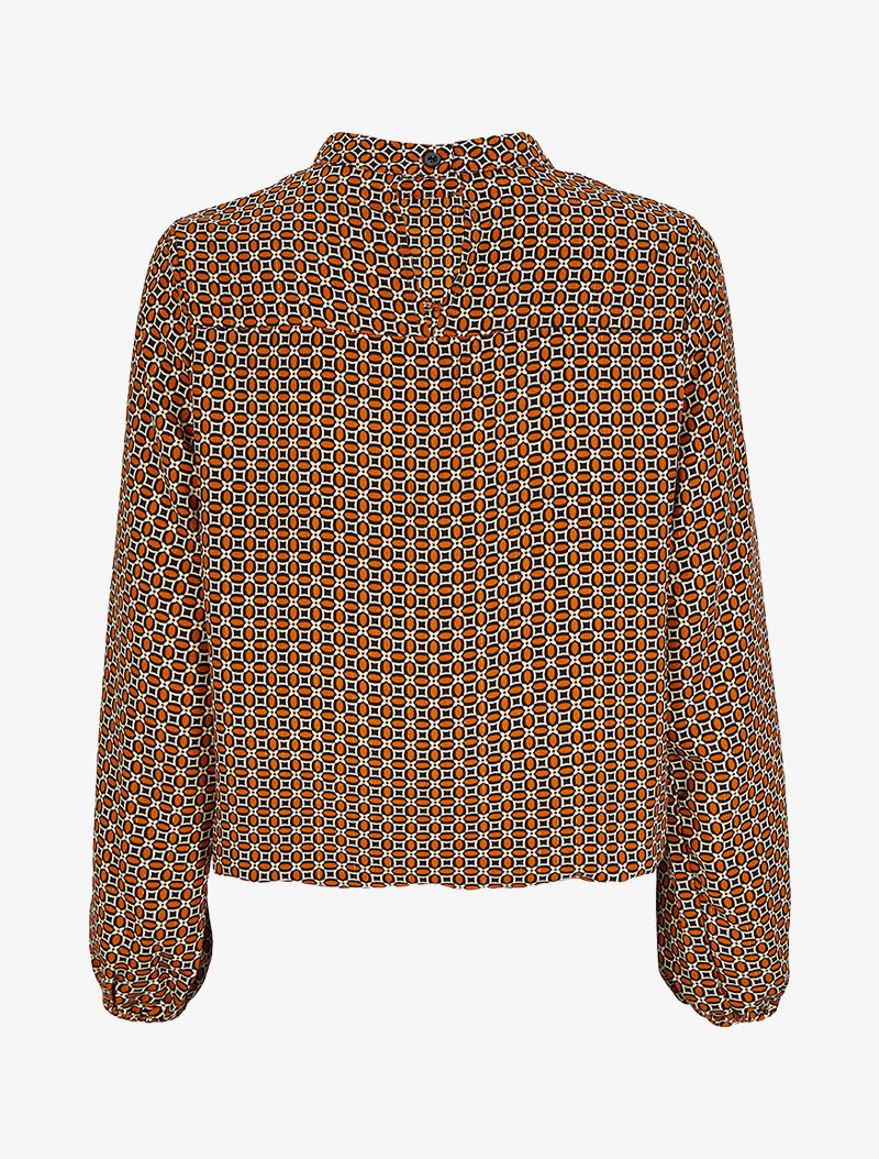 Blouse à motifs graphiques - Orange - 2