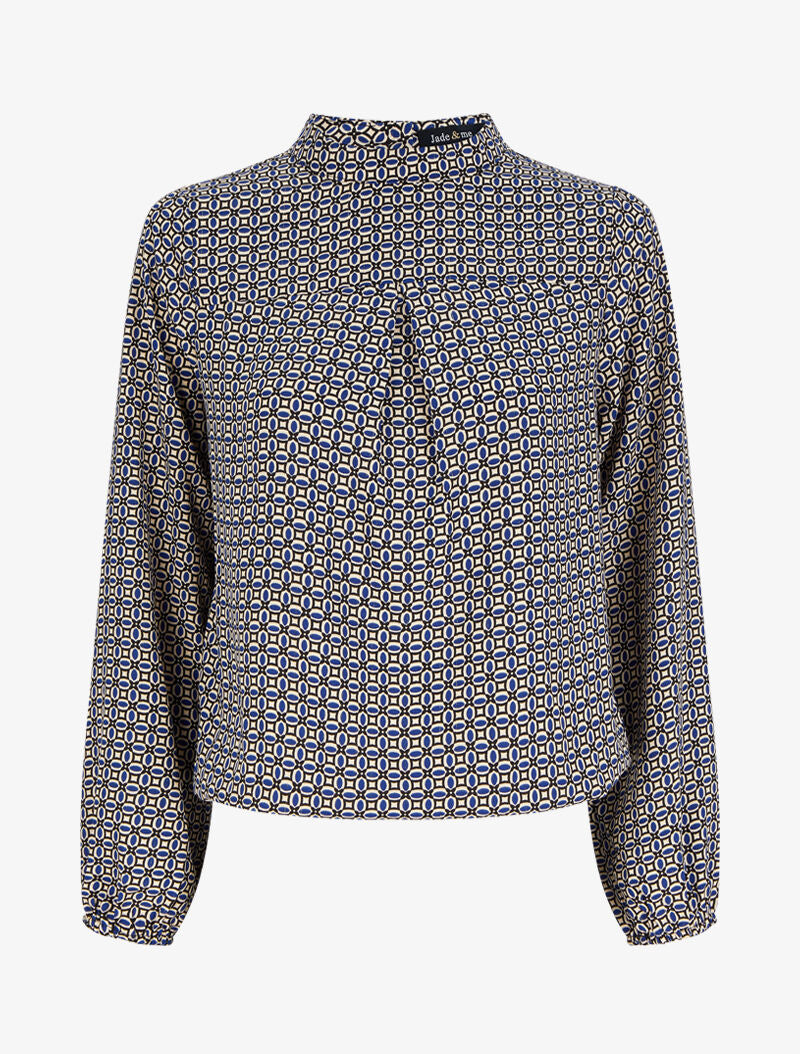 Blouse à motifs graphiques - Bleu - 1