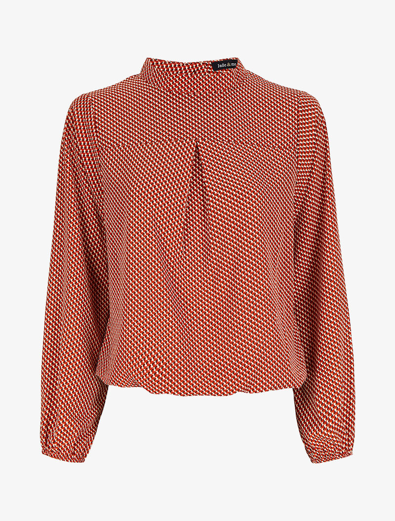 Blouse à imprimé graphique - Rouge - 1