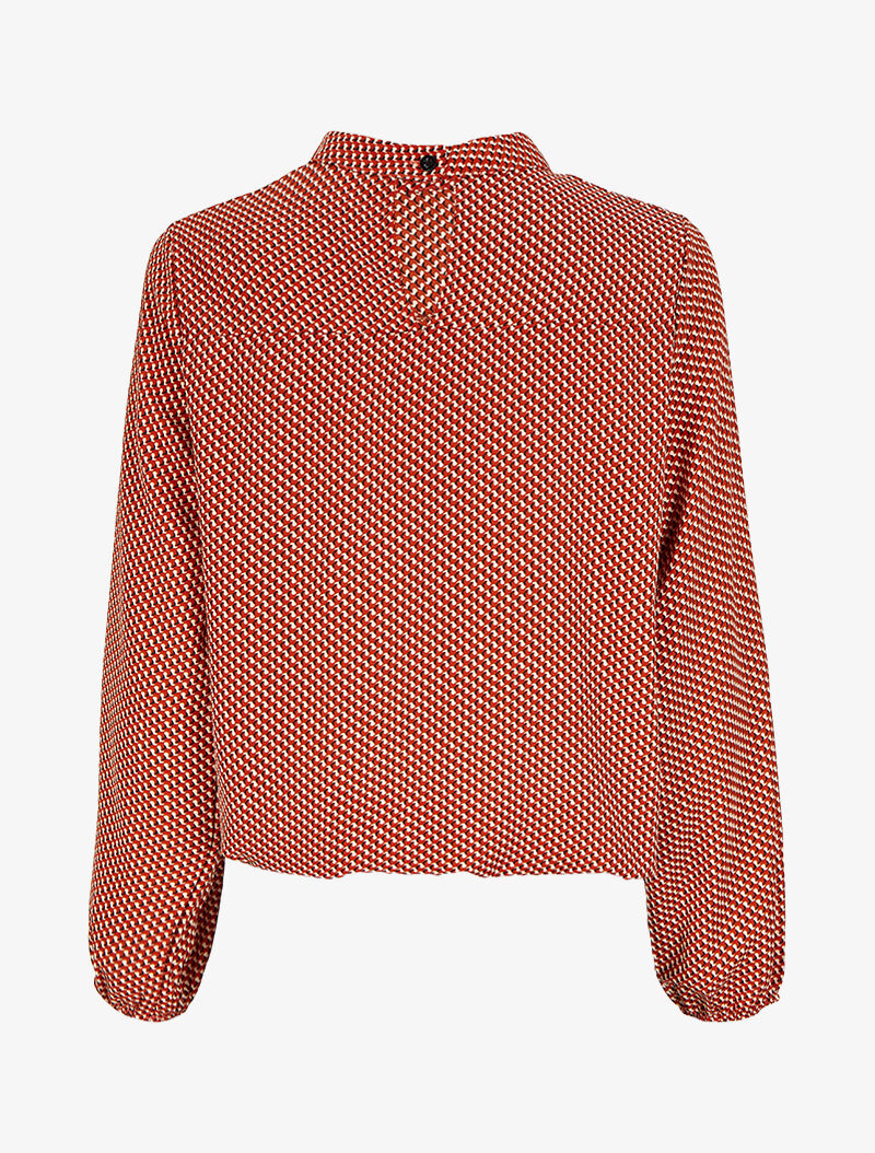Blouse à imprimé graphique - Rouge - 2