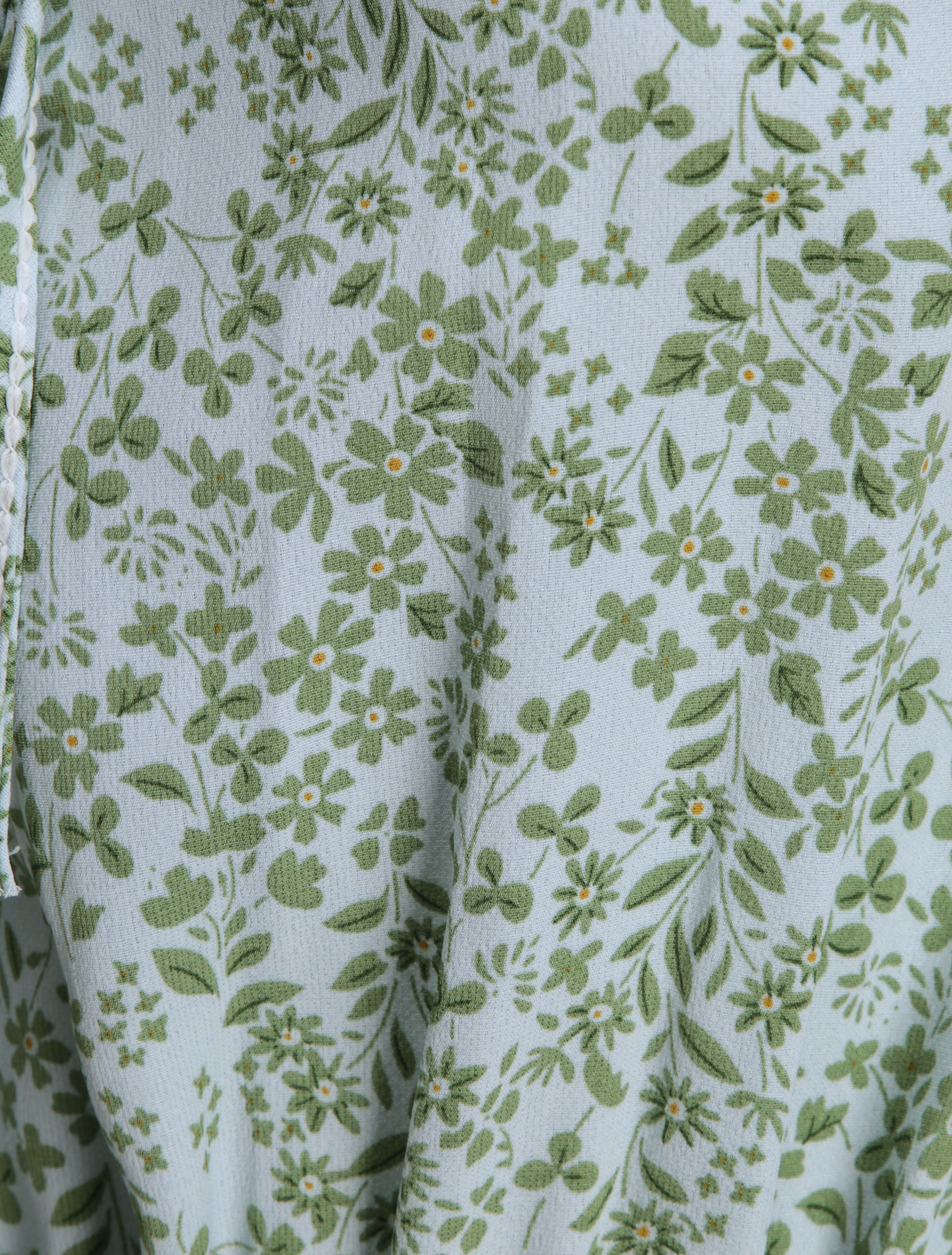 Robe longue à motifs fleuris et taille brodée - Bleu ciel - 4