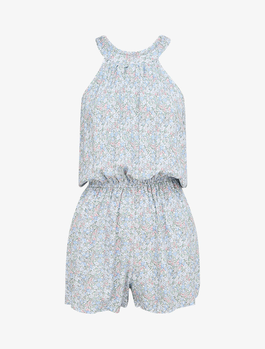 Combishort à imprimé floral - Bleu ciel - 4