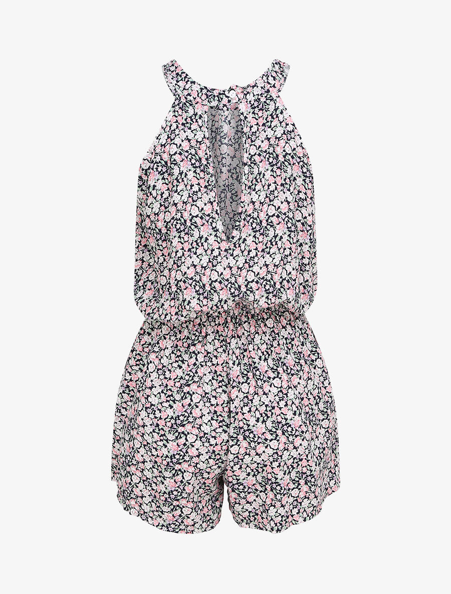 Combishort à imprimé floral - Bleu nuit - 2
