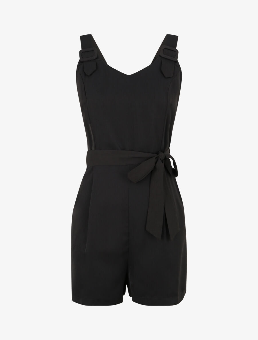 Combishort fluide unie - Noir - 4