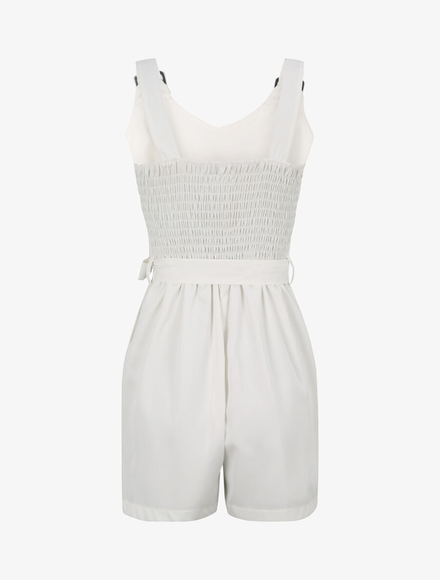 Combishort fluide unie - Blanc - 2