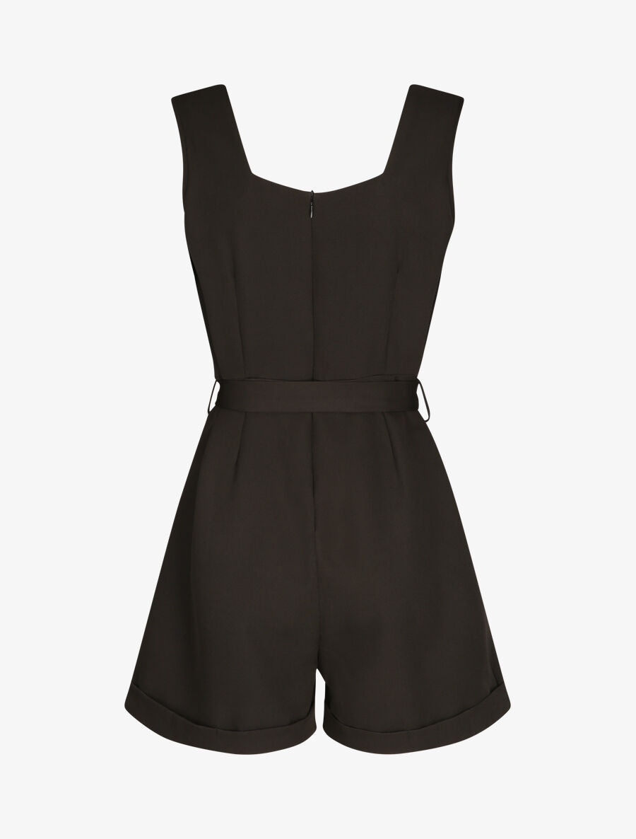 Combishort à boutons stylisés - Noir - 2