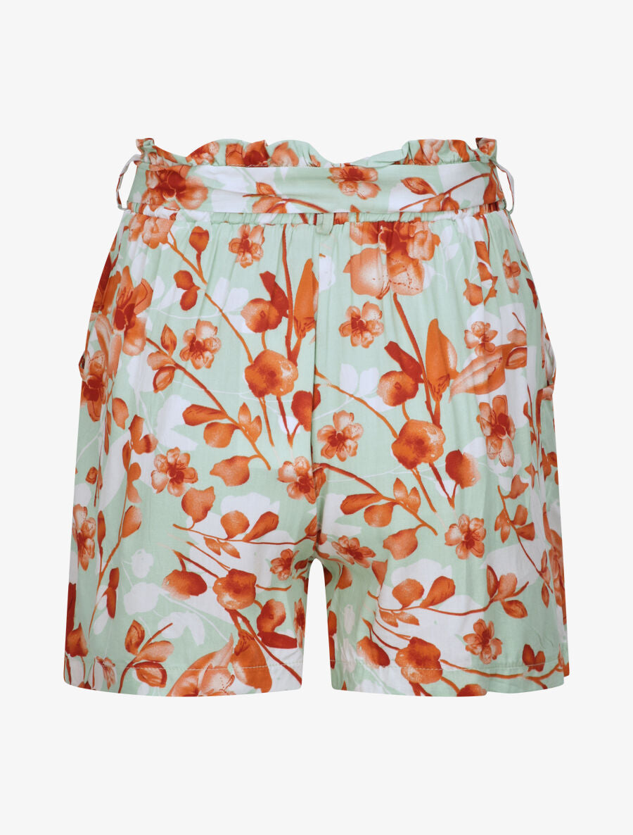 Short fluide motifs pétales de roses - Vert amande - 2