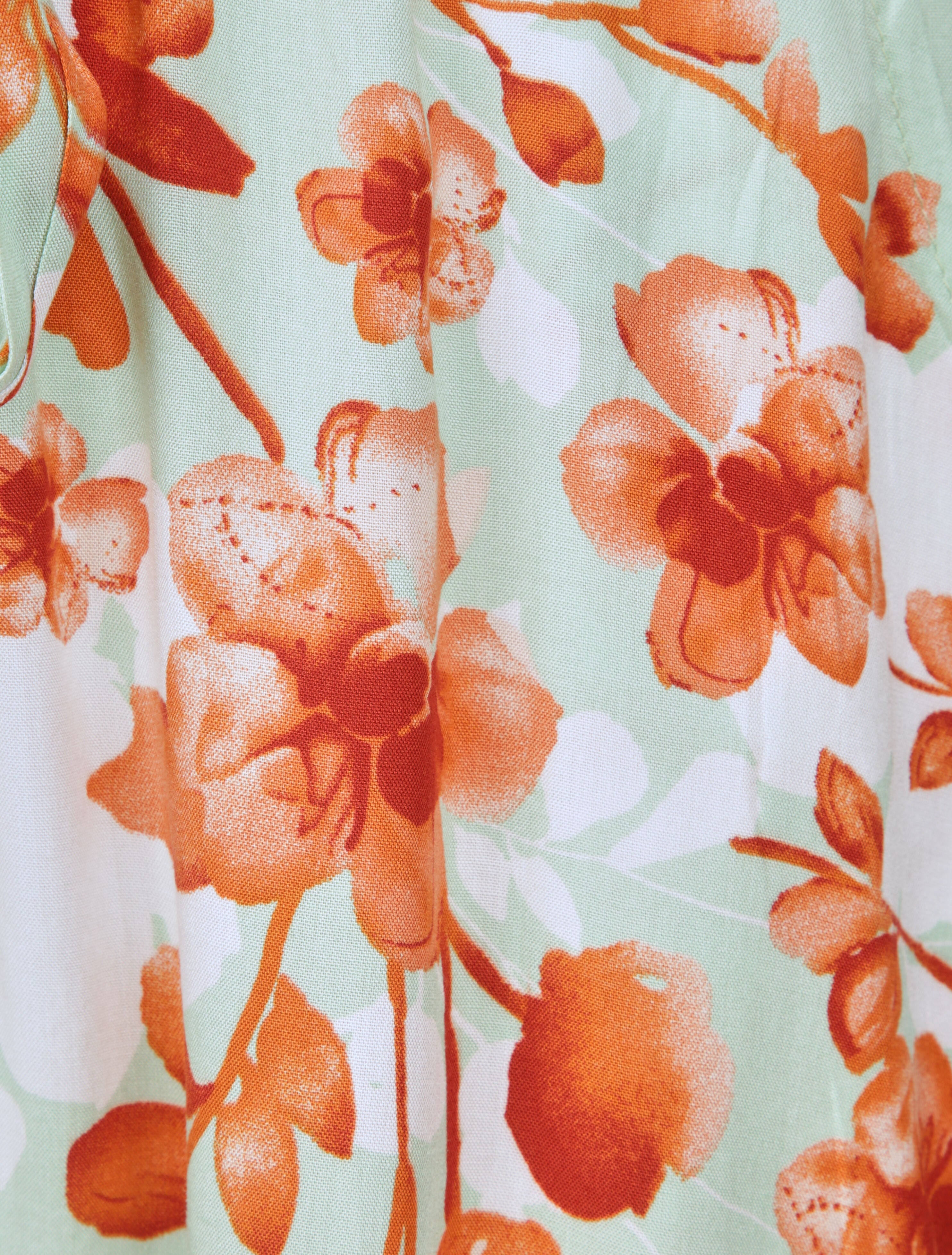 Short fluide motifs pétales de roses - Vert amande - 4