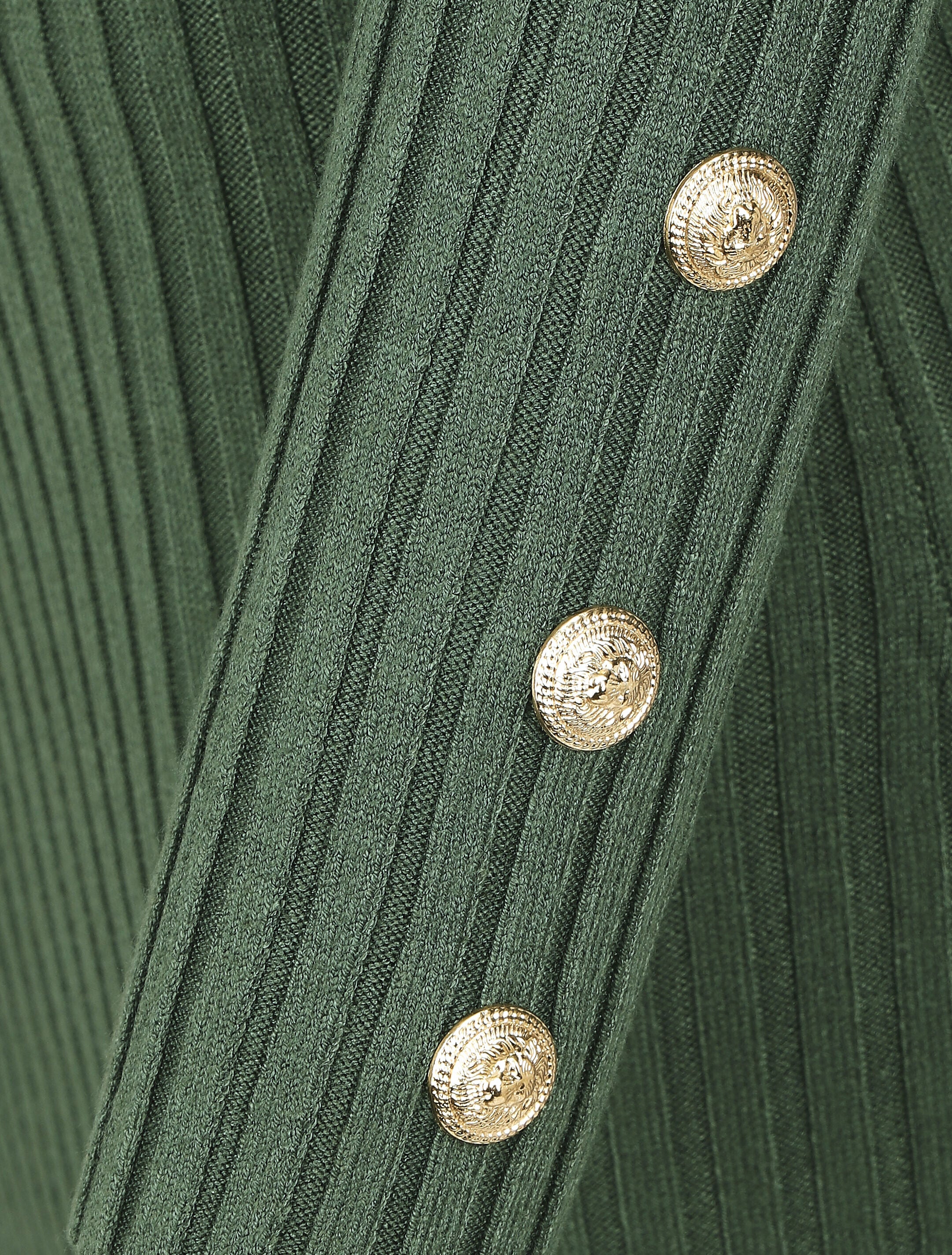 Robe unie moulante col cache-coeur - Vert - 3