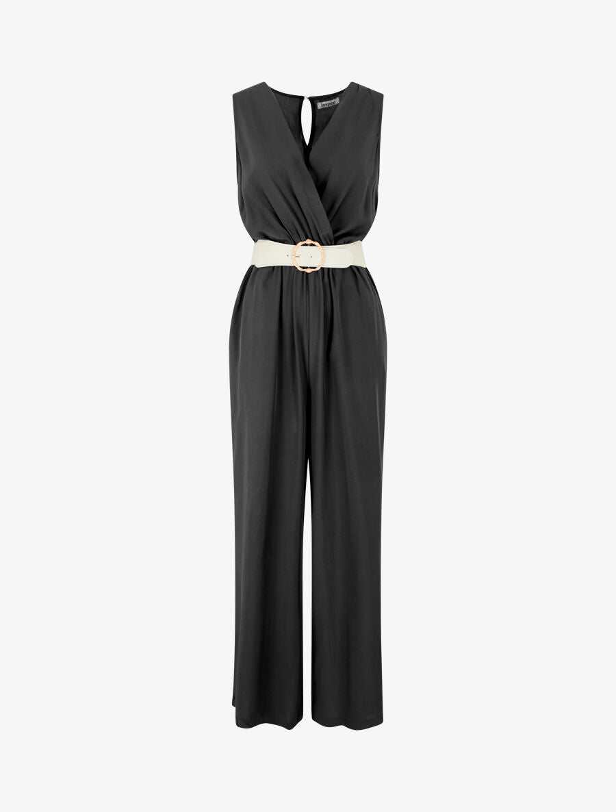 Combinaison fluide sans manches - Noir - 1
