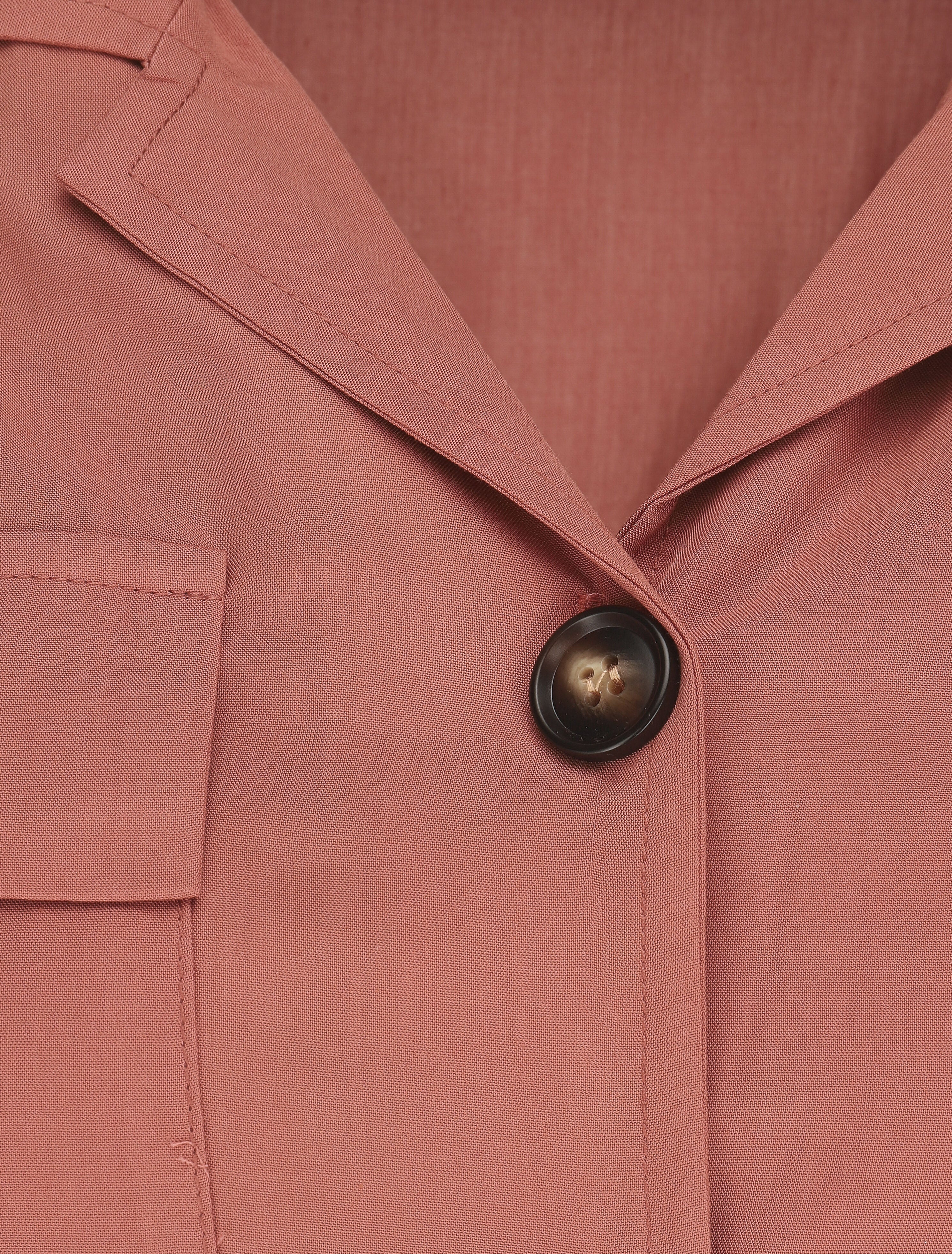 Combishort droite unie manches courtes - Vieux rose - 3