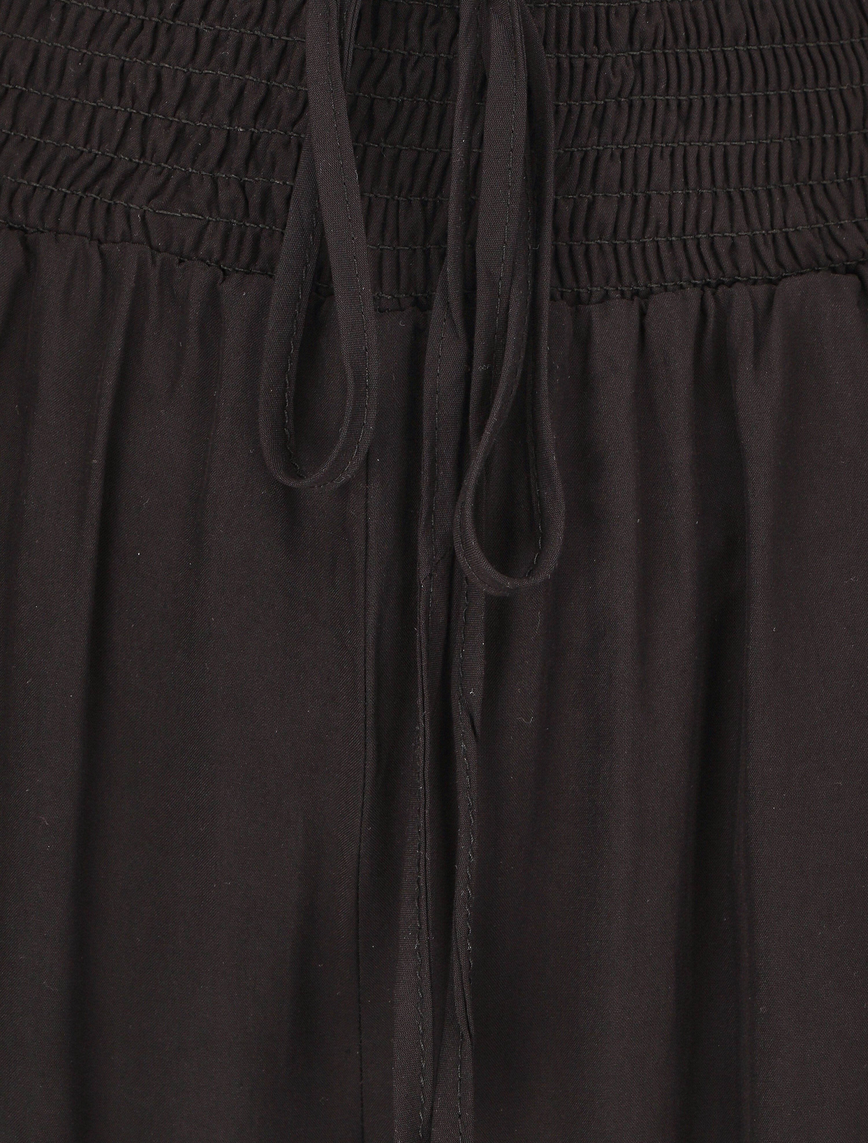 Pantalon fluide uni à poches - Noir - 3