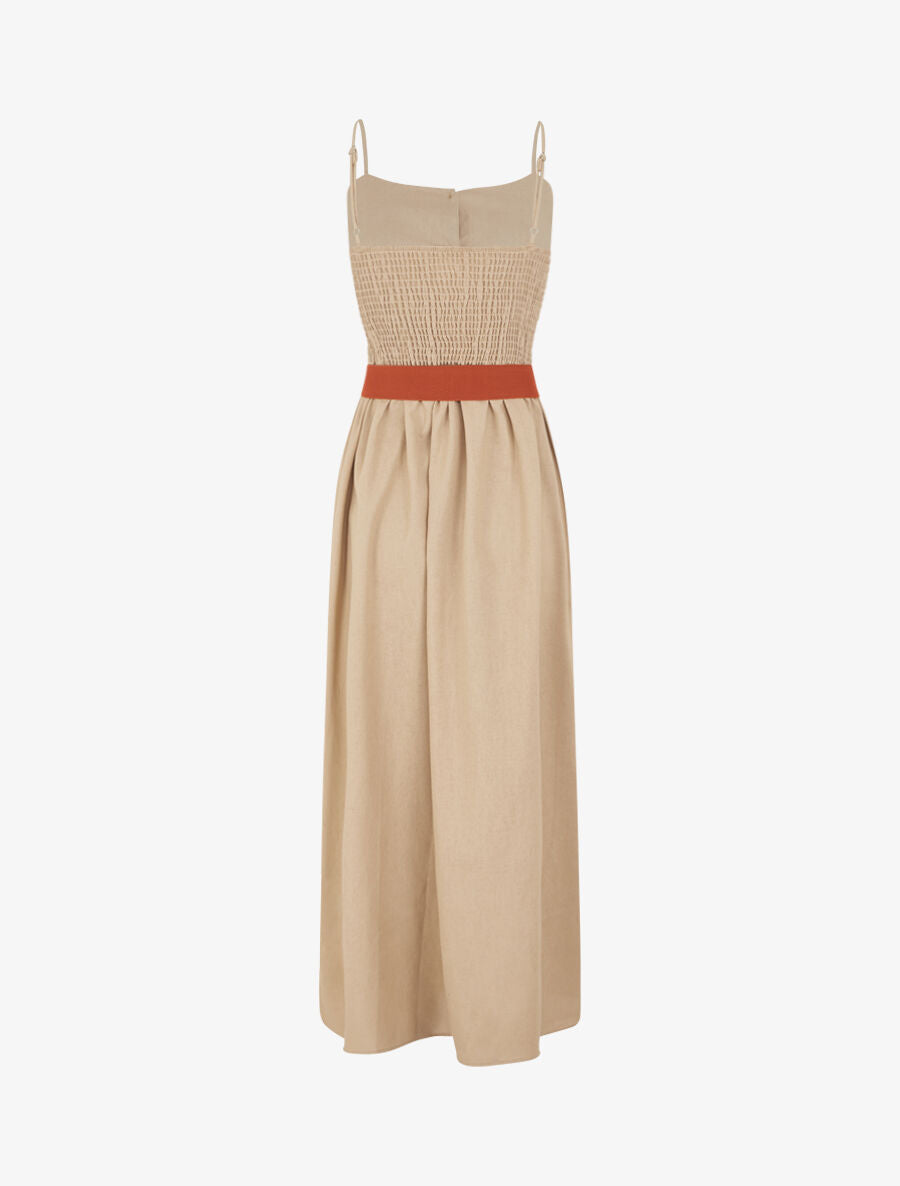 Robe unie effet lin - Beige - 2