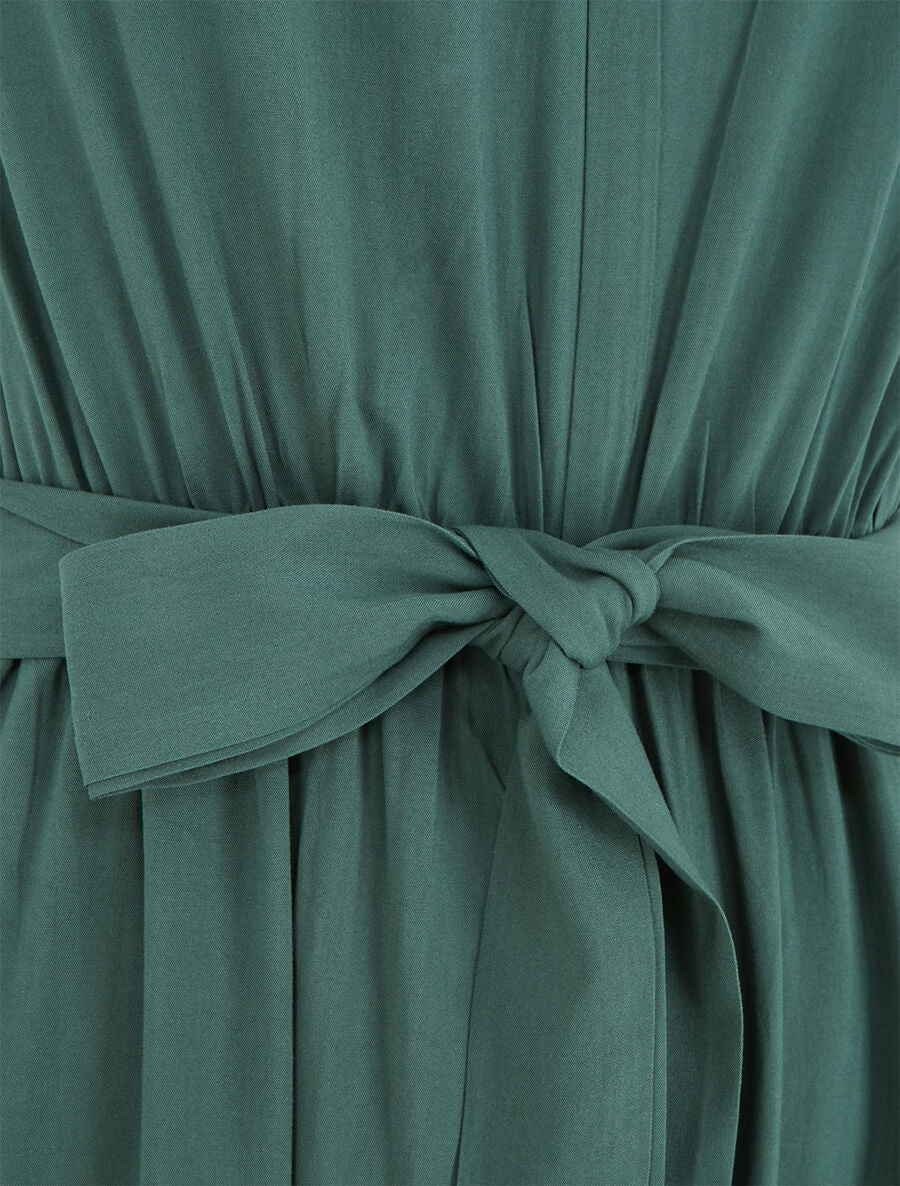 Combinaison fluide ceinturée - Vert sapin - 3