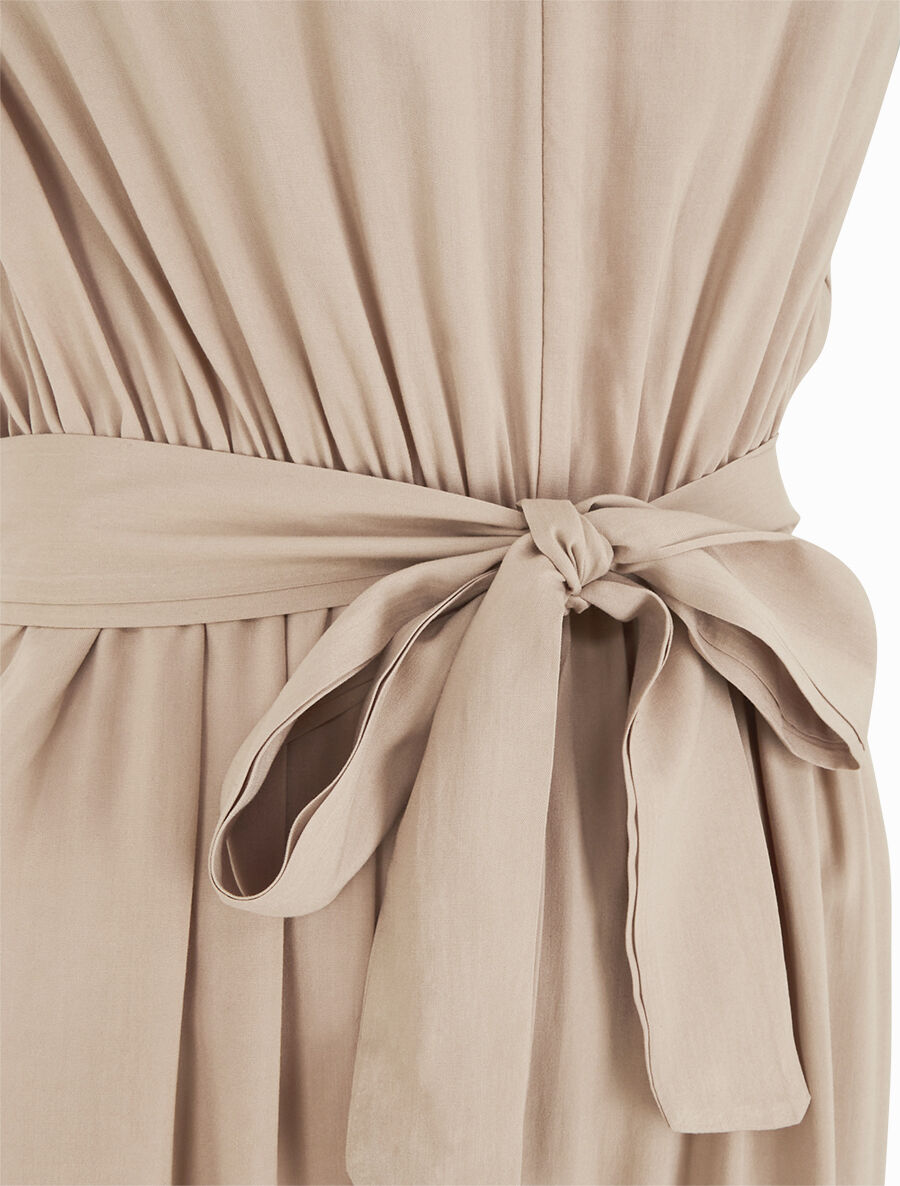 Combinaison fluide ceinturée - Beige - 3