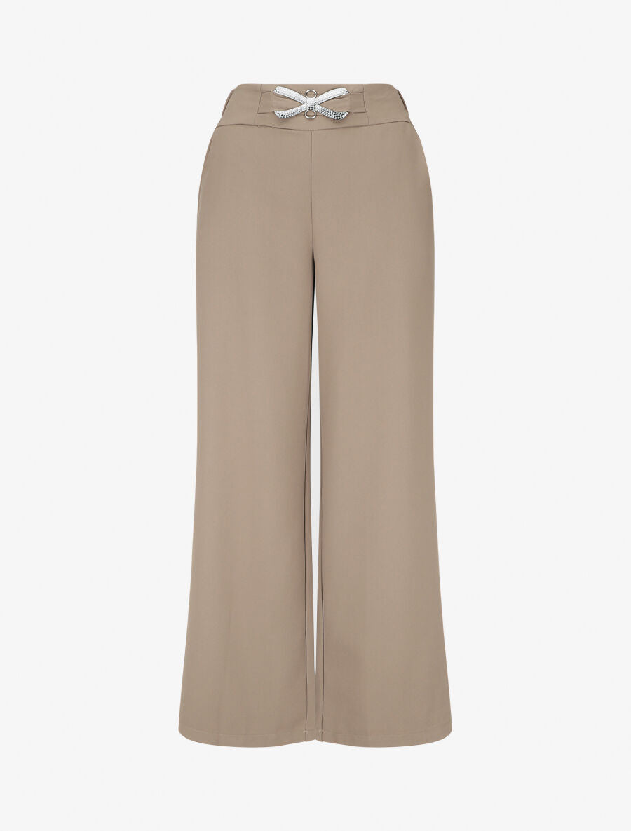 Pantalon ample à boucle style noeud - Taupe - 4