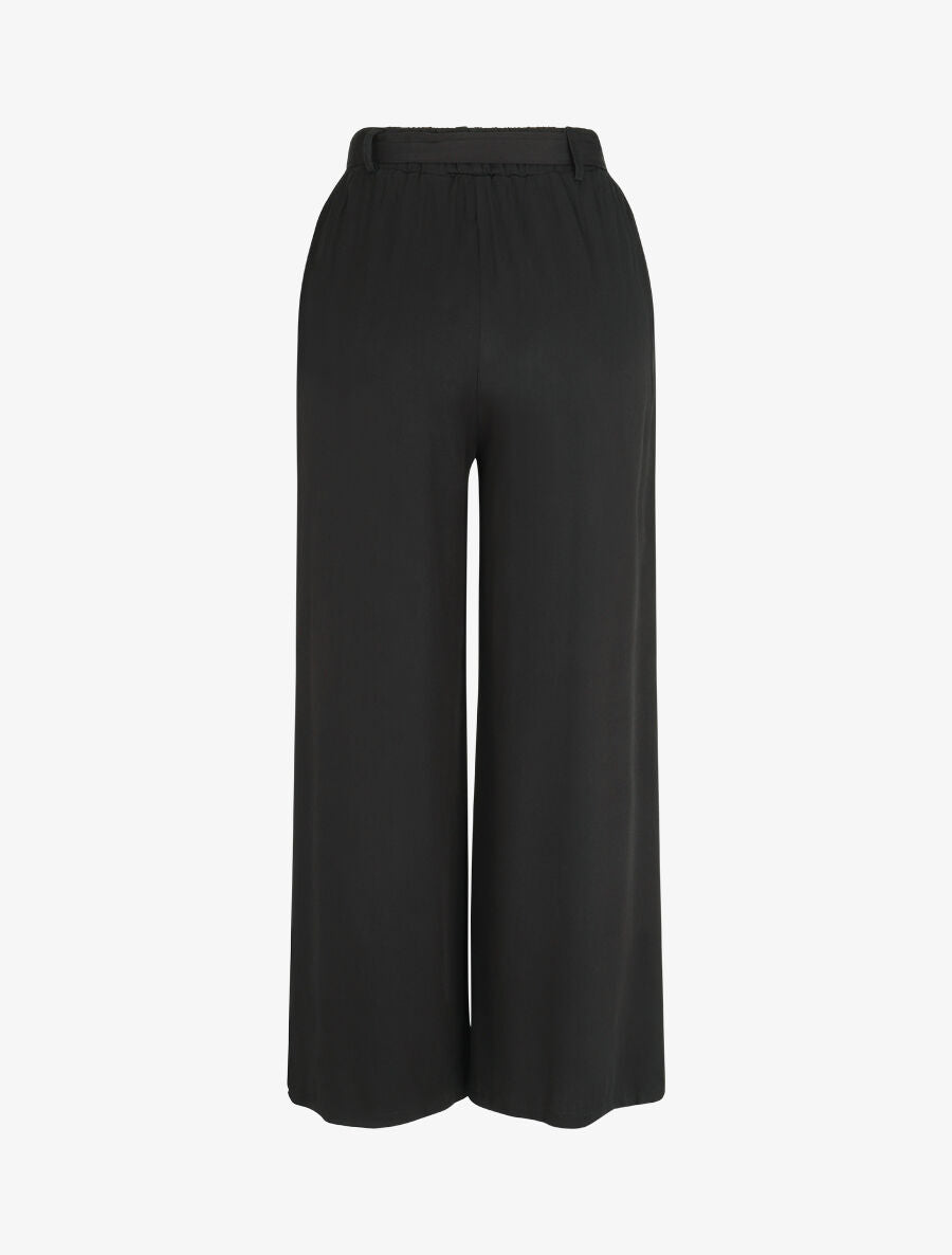 Pantalon fluide élastiqué - Noir - 2