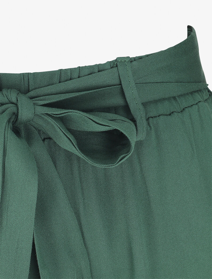 Pantalon fluide élastiqué - Vert sapin - 3
