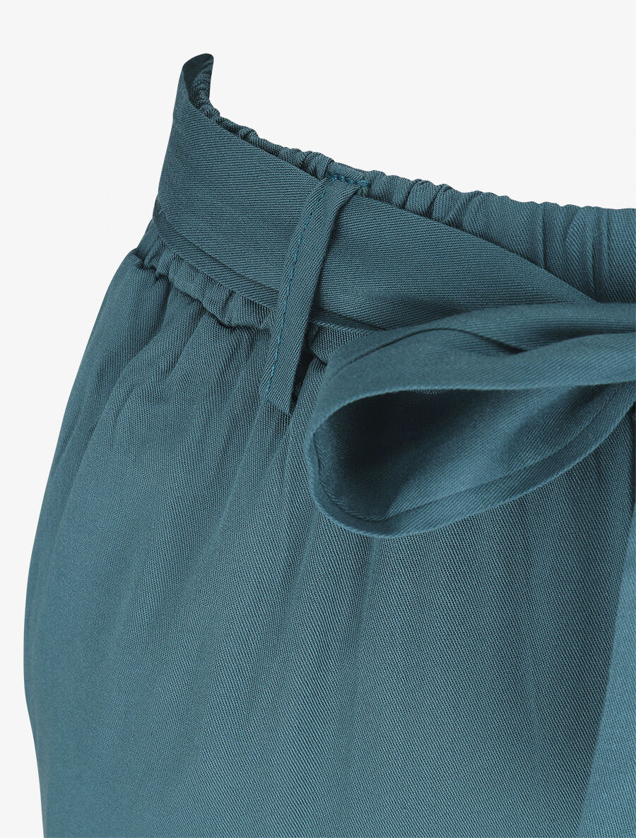 Pantalon fluide élastiqué - Bleu canard - 3
