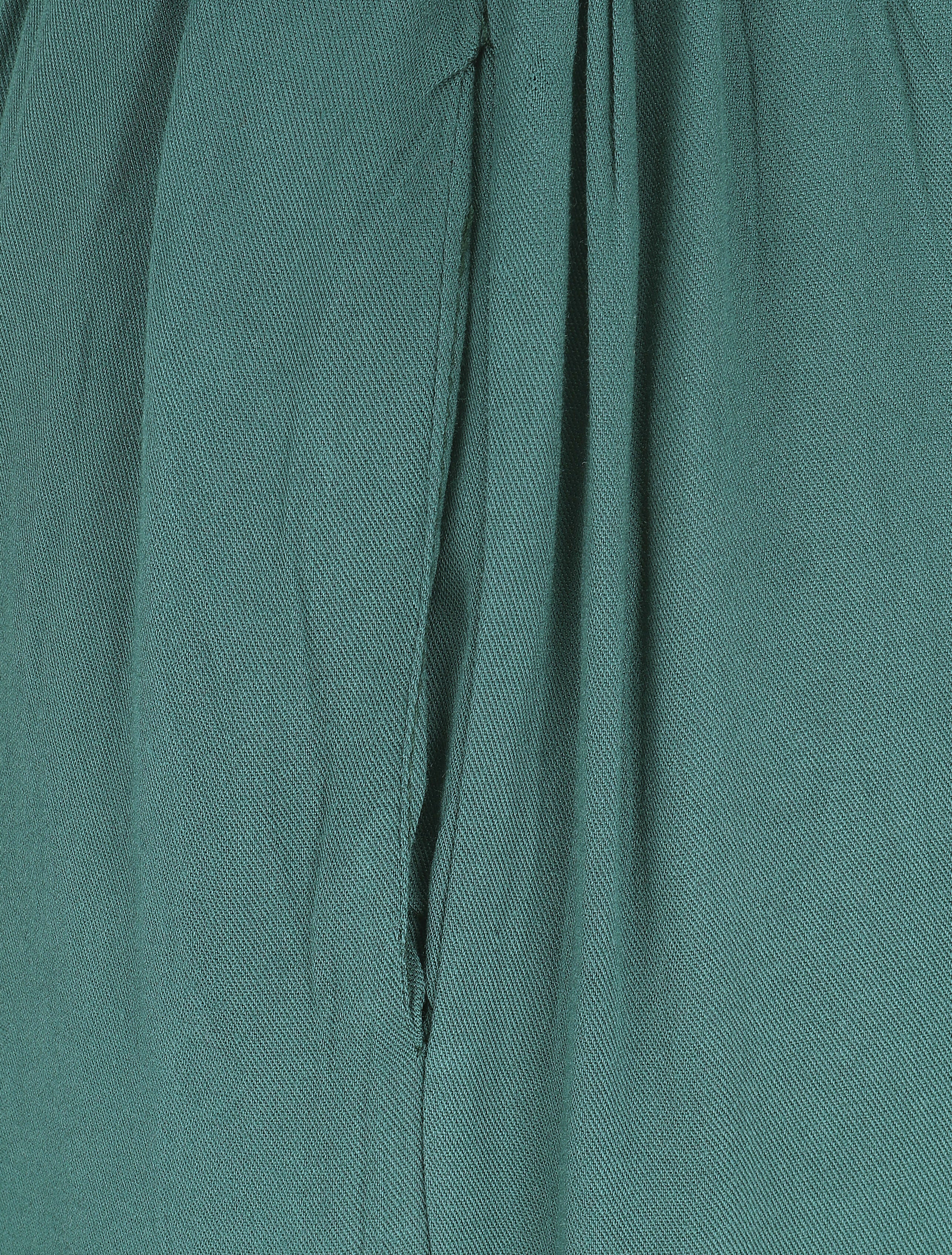 Pantalon uni fluide élastiqué - Vert sapin - 3