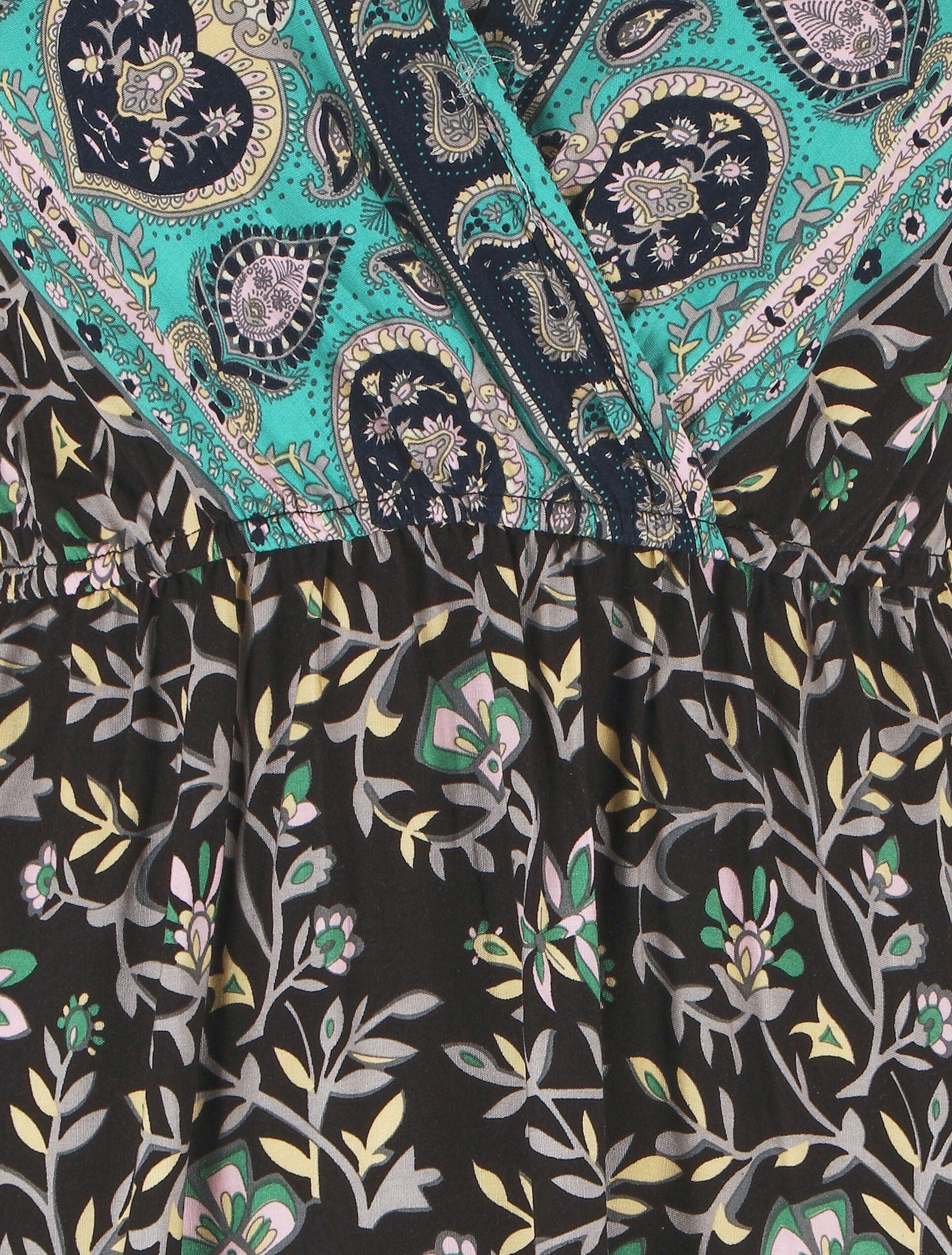 Robe imprimé foulard à manches volantées - Noir - 3
