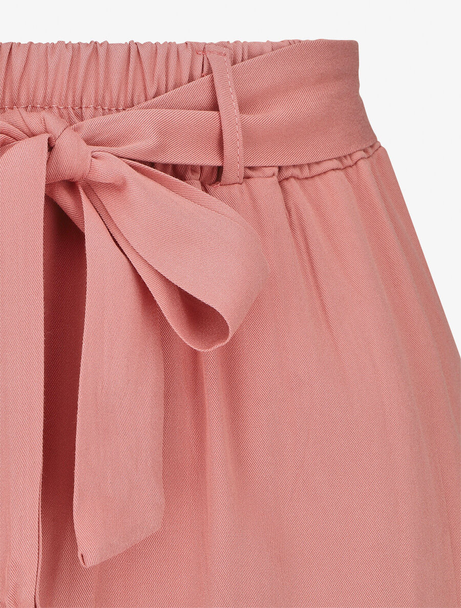 Short fluide uni et ceinturé - Corail - 3