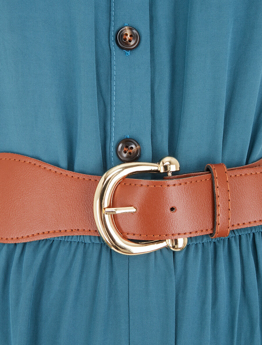 Combinaison ample sans manches unie - Bleu canard - 3