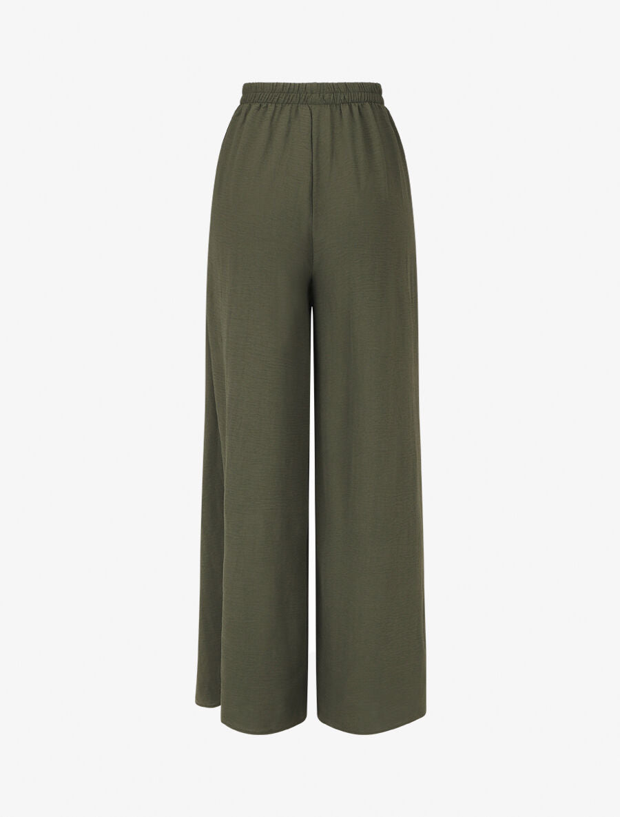 Pantalon coupe droite à pans superposés - Kaki - 2