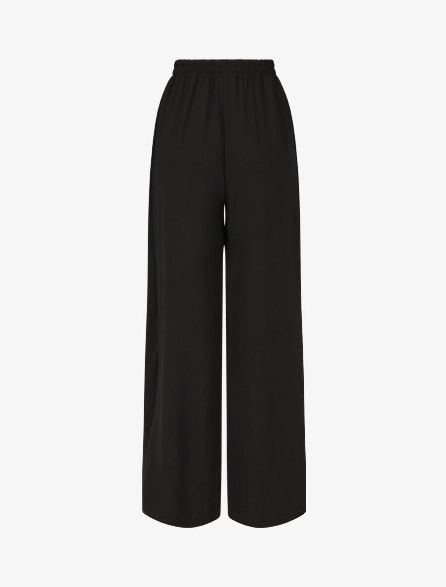 Pantalon coupe droite à pans superposés - Noir - 2