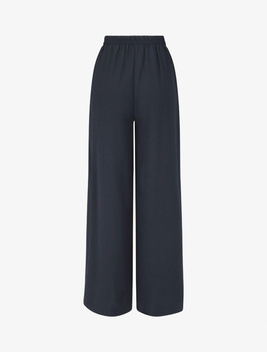 Pantalon coupe droite à pans superposés - Marine - 2