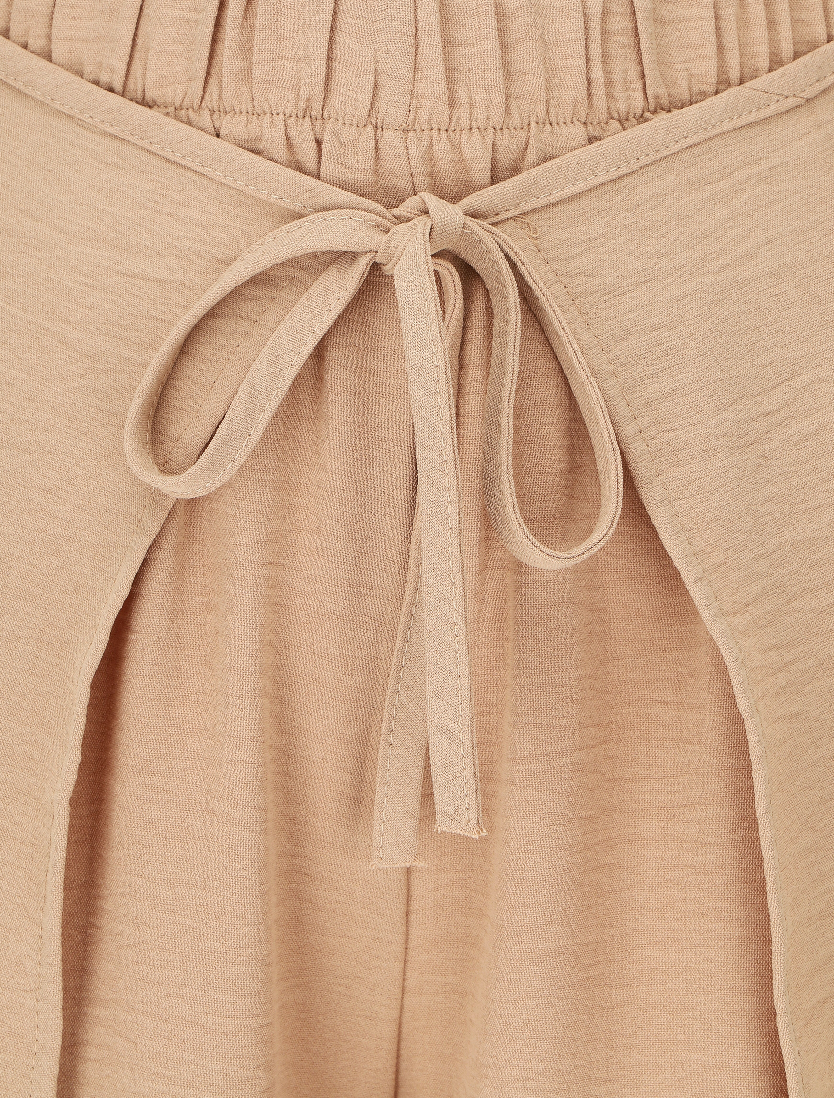 Pantalon coupe droite à pans superposés - Camel - 3