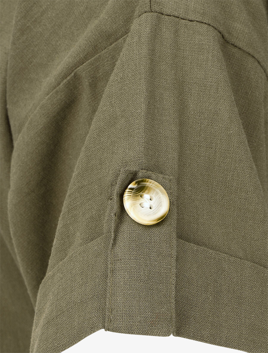 Combishort uni à taille élastiquée - Kaki - 3