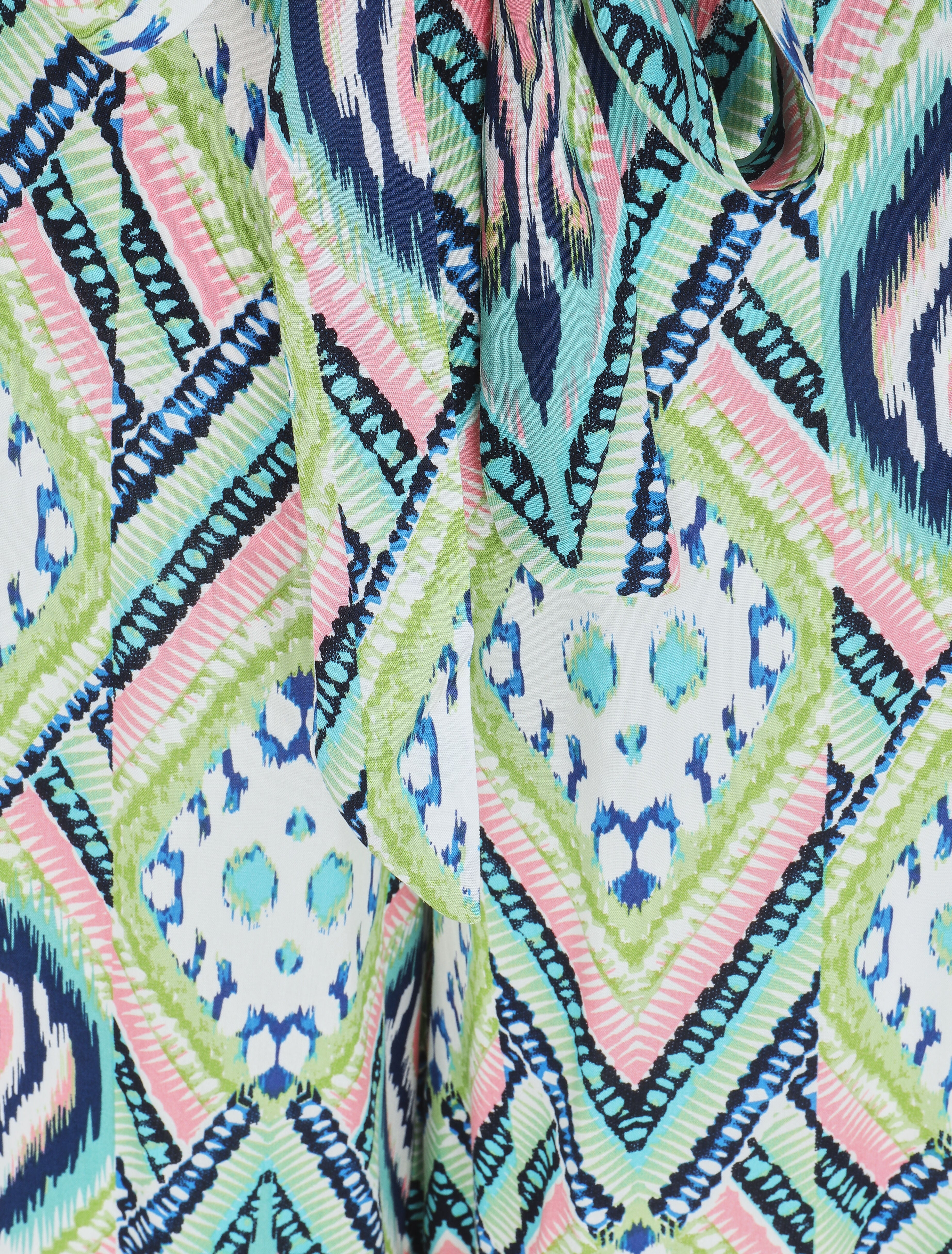 Pantalon fluide élastiqué imprimé psychédélique - Vert d&