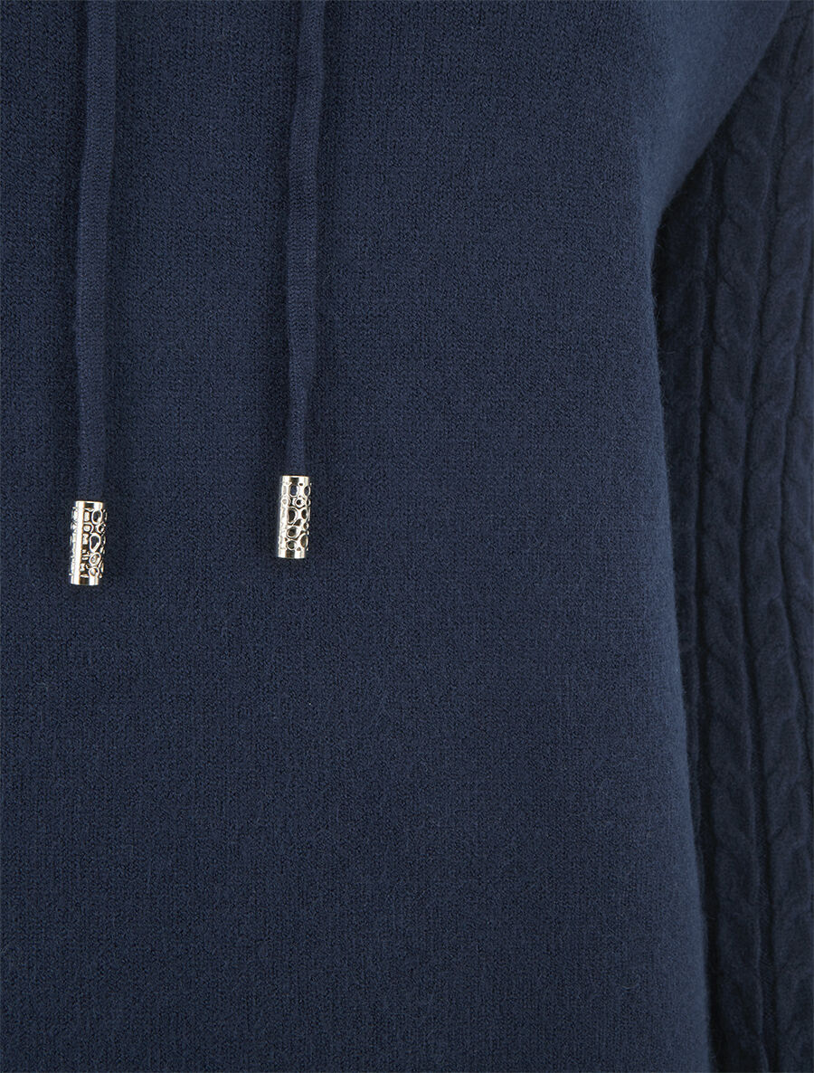 Pull à capuche coupe droite - Marine - 3