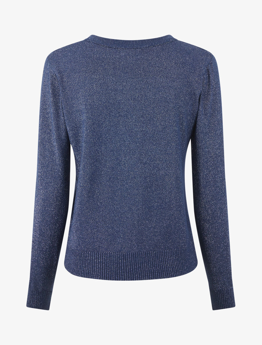 Gilet irisé coupe droite à zip - Marine - 2